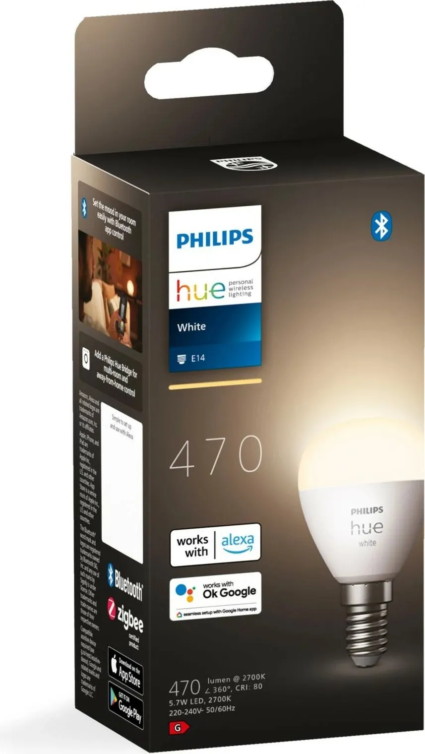 Llambë smart Philips Hue White Lustre E14, Bluetooth/Zigbee, LED, Bardhë - 4