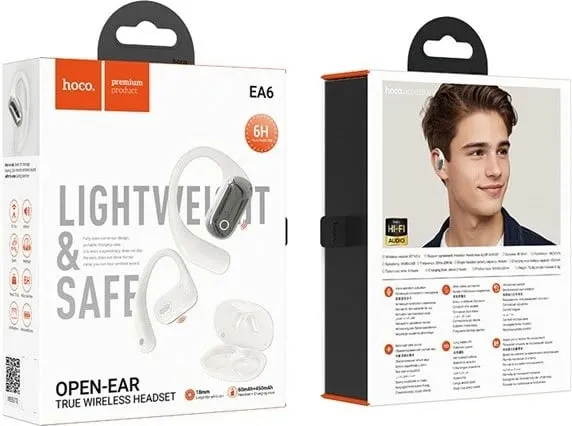 Kufje HOCO EA6, Bluetooth, open-ear, për muzikë dhe thirrje, e bardhë - 3
