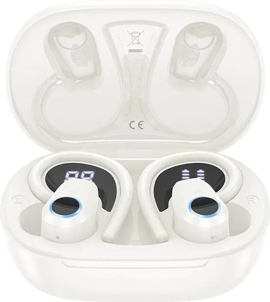 Kufje wireless HOCO EQ8 Pure Joy, in-ear, Bluetooth 5.3, me kuti karikimi, e bardhë - 1
