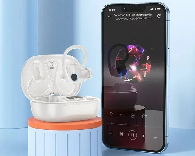 Kufje wireless HOCO EQ8 Pure Joy, in-ear, Bluetooth 5.3, me kuti karikimi, e bardhë - 5
