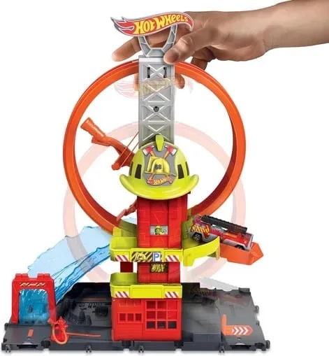 Set lodër për fëmijë Hot Wheels City Super Loop Fire Station Playset - 3