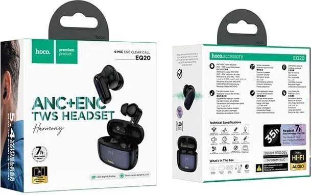 Kufje HOCO EQ20 wireless in-ear me Bluetooth, për thirrje/muzikë, e zezë - 5