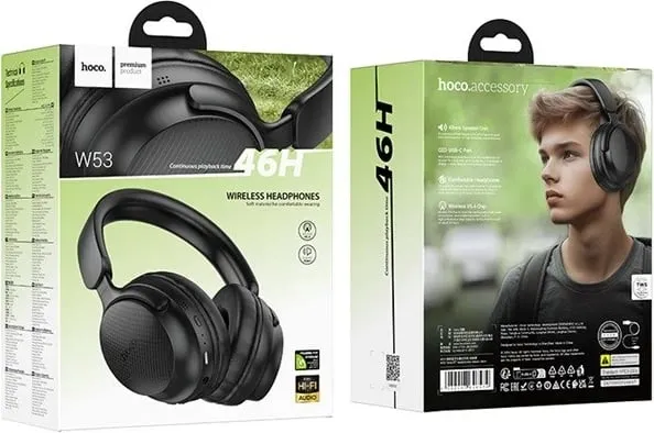 Kufje HOCO W53 Tone, pa tela, Bluetooth, e zezë - 4