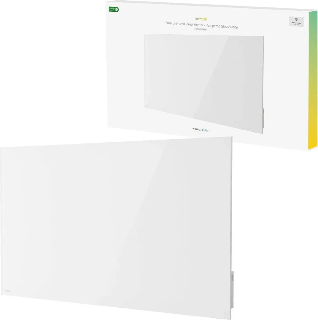Panel ngrohës Hombli smart 600W, xham, bardhë - 4