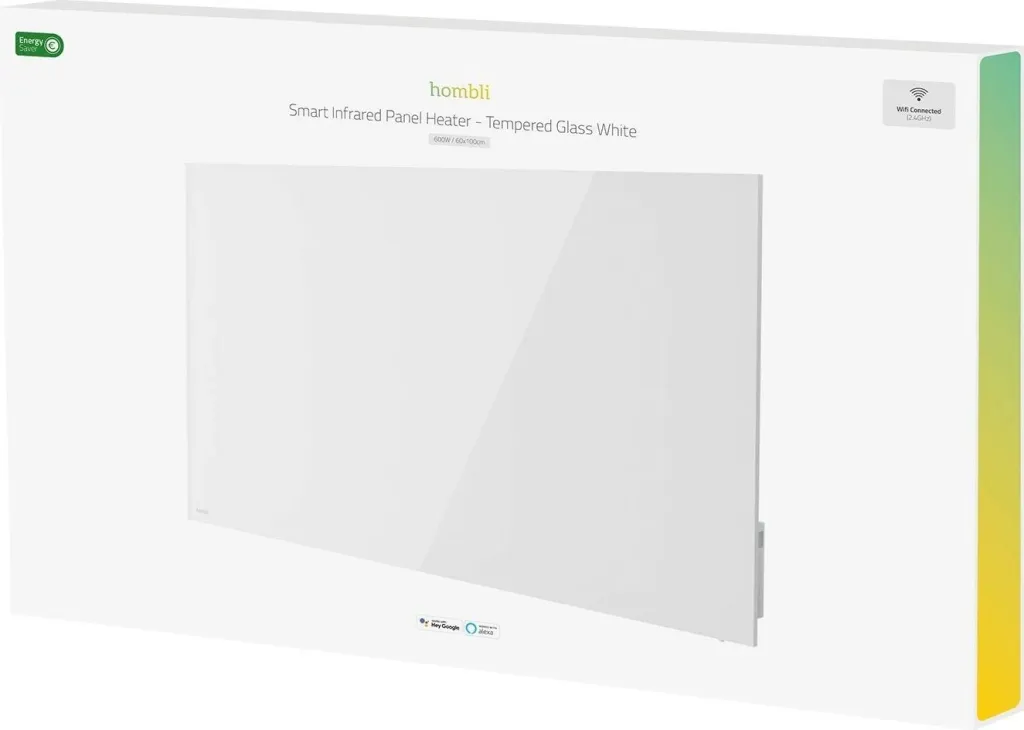 Panel ngrohës Hombli smart 600W, xham, bardhë - 5