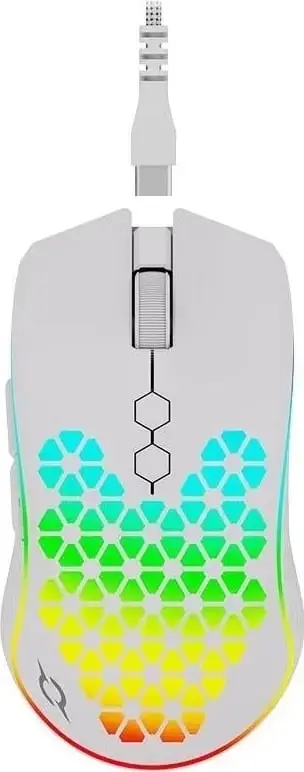 Maus ergonomik Aqirys Polaris, RGB, i bardhë