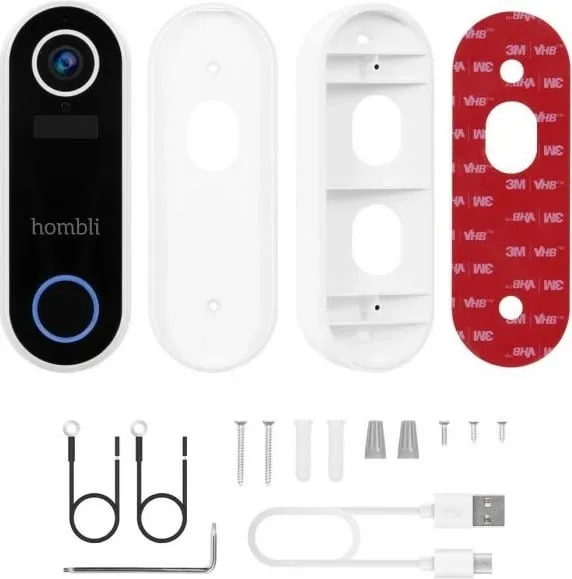 Zile e mençur Hombli, Smart Doorbell Pack, e zezë, e bardhë - 9
