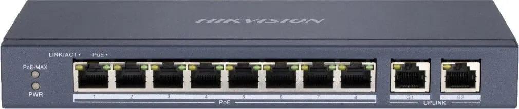 Switch Hikvision DS-3E0310P-E/M, 10 porta, PoE+, i zi - 1