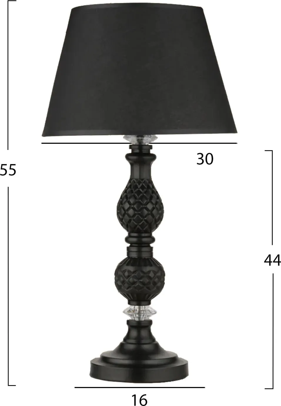 Llambë tavoline FH1, e zezë, Φ30x55 - 2