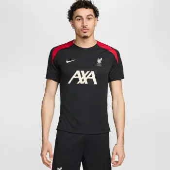 Bluzë sportive Nike Liverpool FC Strike SS, për meshkuj, e zezë