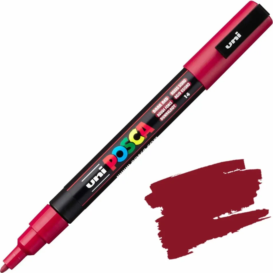 UNI-MARKER pc-3m POSCA DARK RED - 1