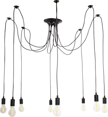 Llambadar tavani 8-drita FH4176 metal i zi-kabllo të zeza Φ100x180Hcm