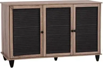 Dollap këpucësh druri 3 dyer FH2267.02 Sonama - ngjyrë e zezë 112x30x68,5 cm