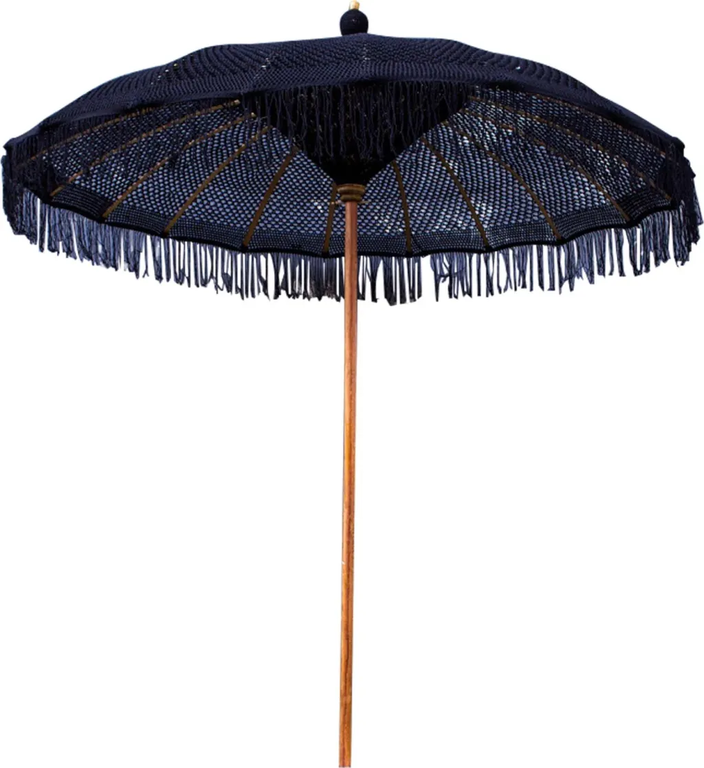 Çadër luksoze, FH6035.03, ngjyrë e zezë, macrame, dru teak dhe bambu, Φ200X250 - 1