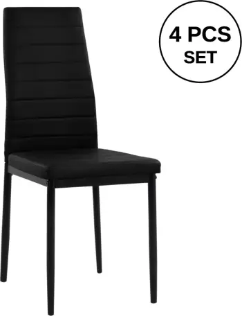 Karrige metalike Lady FH0037.12, kornizë metalike e zezë PU, set prej 4 copash, 40x48x95 cm
