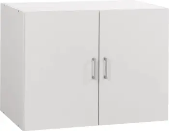 Kabinet i sipërm për gardërobë me 2 dyer, JASLYN FH350.05, melaminë, ngjyrë e bardhë, 80.2x42x60H cm