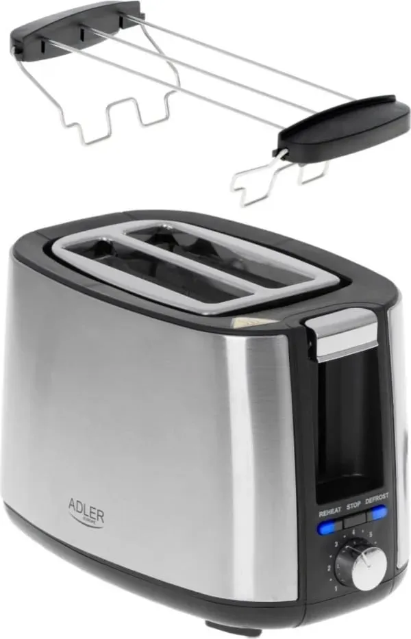 Thekëse buke Adler AD 3214, 900W, e argjend - 4