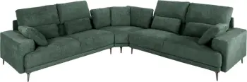Kënd divani SYMMET FH3269.05, pëlhurë jeshile, këmbë antracit me shkëlqim, 314x236x90-102H cm