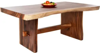 Tavolinë ngrënie ULYSES FH9888 dru suar i ngurtë natyral-9cm trashësi 160x90x78Hcm