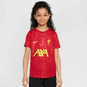 Bluzë sportive Nike Liverpool FC Academy Pro Jr, poliester, mëngë të shkurtra, e kuqe