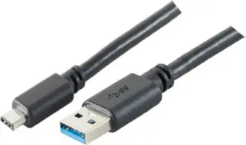 Kabëll USB No-Name S/CONN 77141-1.8, 1.8 m, USB C në USB A, USB 3.2 Gen 1, i zi
