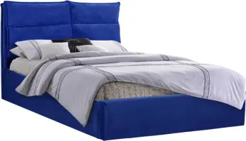 Krevat Royalty prej kadifeje blu, King Size 160x200 cm, FH563.08