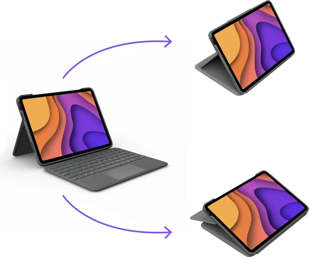 Mbështetëse tastiere për iPad Air (4th & 5th Gen) Logitech Folio Touch, e hirtë - 11