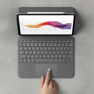 Mbështetëse tastiere për iPad Air (4th & 5th Gen) Logitech Folio Touch, e hirtë - 5