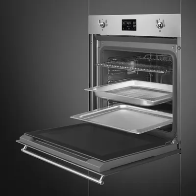 Furrë SMEG Classica SO6302S3PX, 60cm, 3000 W, e hirtë/zezë - 4