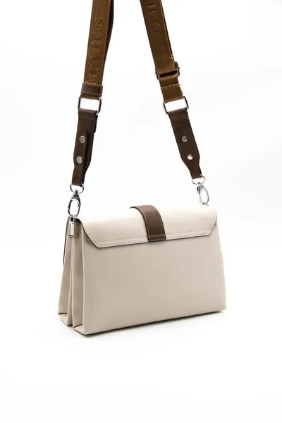 Çantë me rrip Silver&Polo, krem/kafe - 4