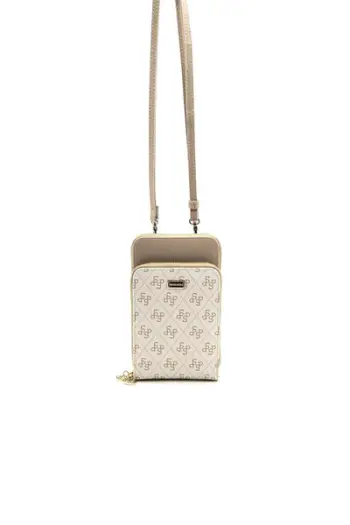 Çantë telefoni Silver&Polo, argjendtë/bezhë