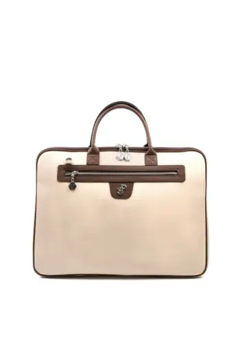 Çantë për laptop Silver&Polo, argjendtë/kafe