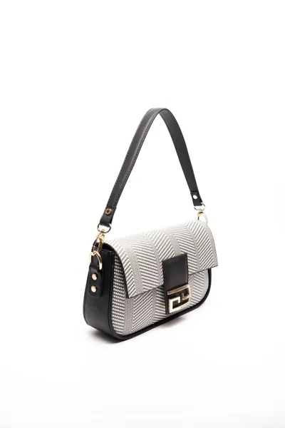 Çantë shpine Silver&Polo,argjendtë/zezë/bardhë - 2