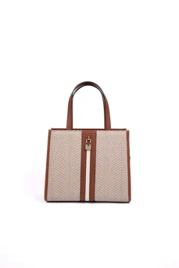Çantë dore Silver&Polo, bezhë/kafe e errët