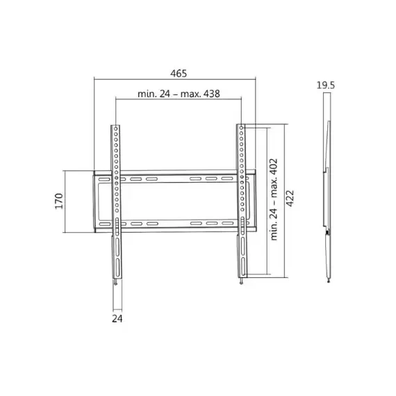 LogiLink Wall mount, 32''-55", fix, 19,5mm, 35 kg max for TV - 2