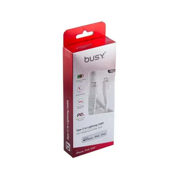 Kabëll telefoni Busy -Type C with Lighting Cable MFI 1.2m braided - 1