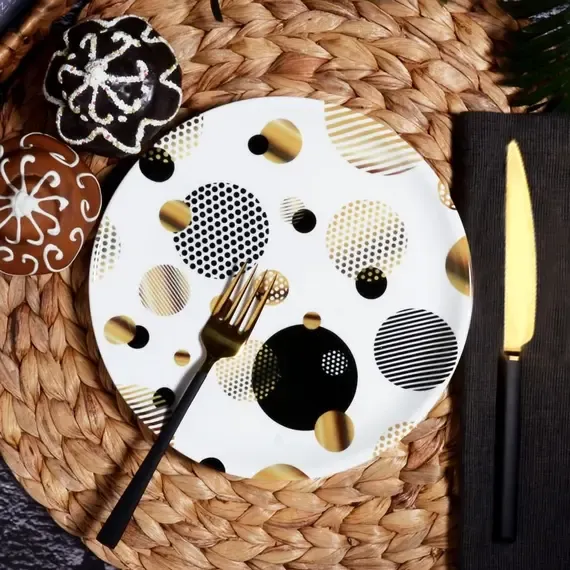 Pjate qeramike rrumbullaket e rrafshet 21cm - 1