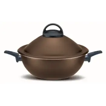 PENSOFAL Tenxhere VapSì wok 2 doreza +mbulese me vrima+pirun+kapak (24cm)