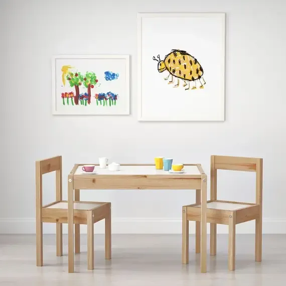 IKEA LATT Tavolinë + 2 karrige për fëmijë - 3