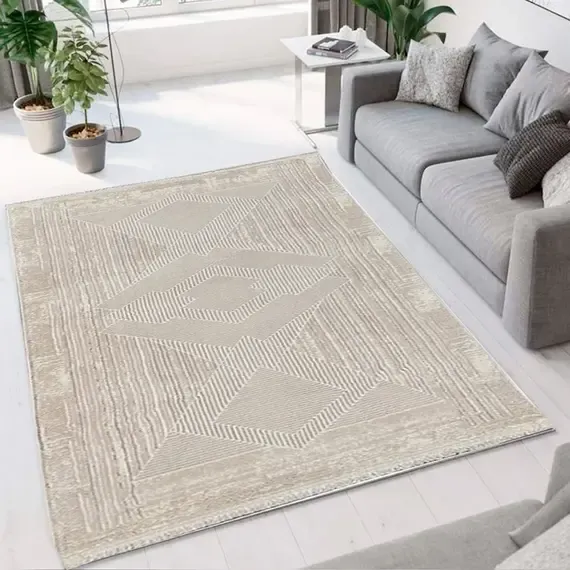 Tepih 160x230 Krem,Hiri Trend GO-T2478GN - 1