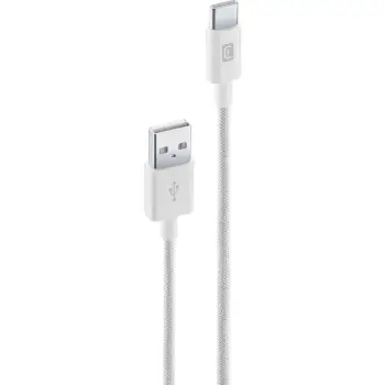 KABLLO USB/ USB-C 1.5m CELLULARLINE BRAIDED USBDATABRCTOC15W WHITE