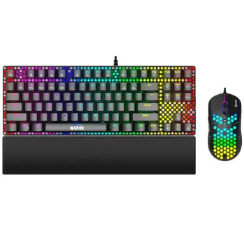 SET GAMING 2IN1 KEYBOARD AND MOUSE MARVO CM373 BLACK