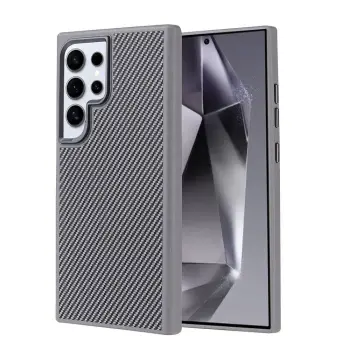 COVER PER SAMSUNG S24 ULTRA ZORE TROY CARBON FIBER SILVER