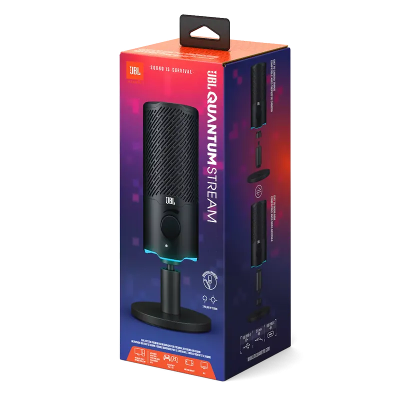 Microfon USB JBL Quantum Stream, 96 kHz, kardioid/omnidireksional, i zi - 2