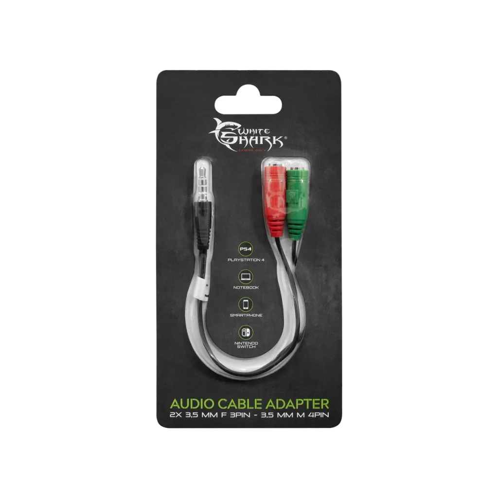 KABLLO KONVERTUES 3.5mm/2F 3pin WHITE SHARK WS-354P BLACK - 2
