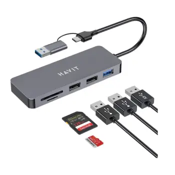 SHUMEZUES PORTES USB-C HAVIT HV-H41 4in1 SILVER