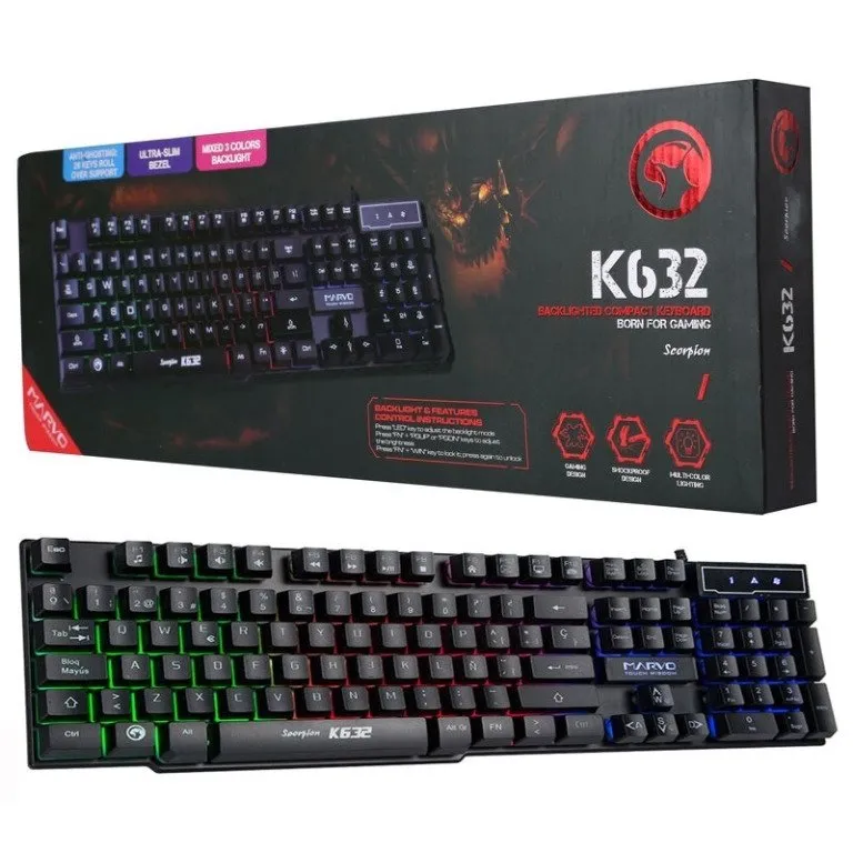 TASTIERE GAMING MARVO SCORPION K632 RO BLACK - 5
