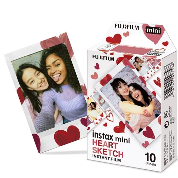 FILM INSTANT FUJIFILM INSTAX MINI HEART SKETCH 10 SHEETS - 1