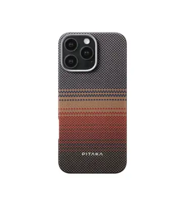 COVER PER APPLE IPHONE 16 PRO PITAKA MOONRISE TACTILE WOVEN ULTRA SLIM MAGSAFE BLUE BLACK