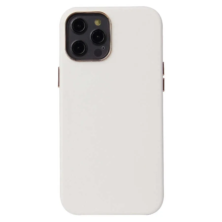 COVER LEATHER 2MM BENKS IP 12 PRO MAX 6.7 WHITE - 2